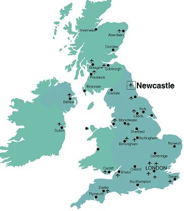 newcastle united kingdom map
